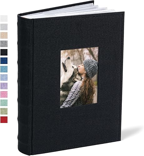 Vienrose Álbum de fotos de 4 x 6 pulgadas, 300 fotos, cubierta de marco de lino con áreas de notas, libro de fotos de gran capacidad, libro de fotos