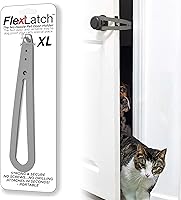 Vista 10 de FlexLatch Pestillo de puerta para gatos - Pestillo de puerta para gatos extragrande, alternativa a la puerta de gato, se instala rápidamente, correa