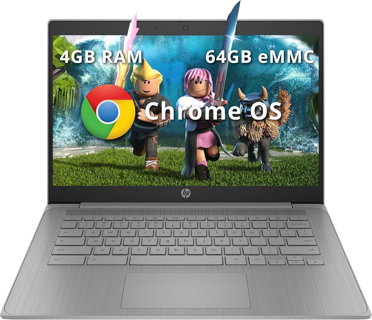 HP Chromebook 14" HD Laptop for Business & Students, Intel Celeron N4120, 4GB LPDDR4, 64GB eMMC, Intel UHD Graphics, Webcam, Long Battery Life, Chrome OS, Modern Gray (Renewed)