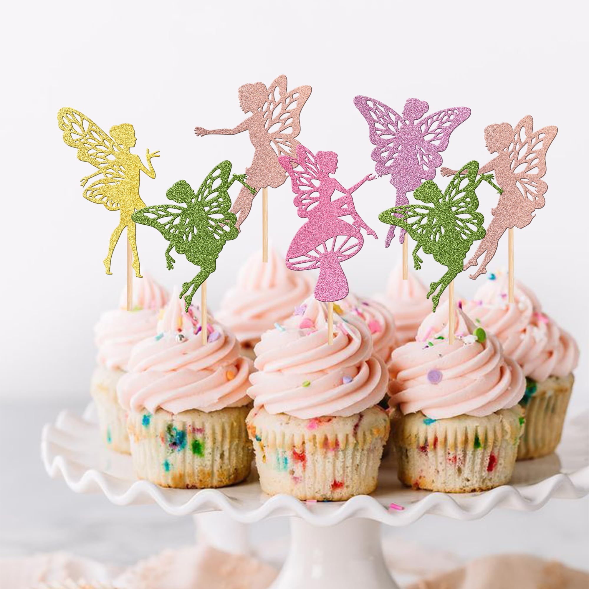 Fairy Cupcake Toppers – 36Pcs Winged Angel Decor For Birthday & Baby Showers - View #3