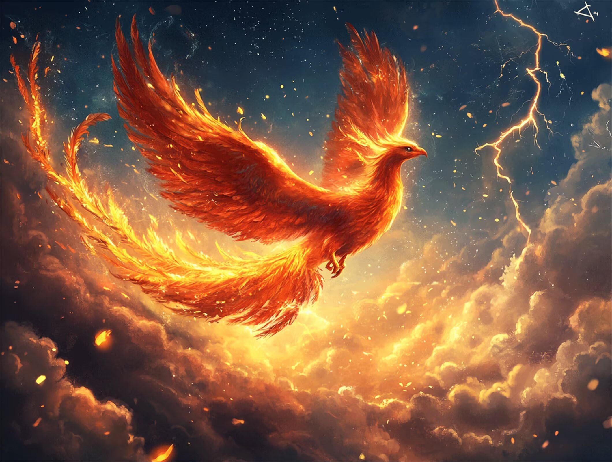 Sztuka diamentowa Sky Fire Bird 5D, diamentowy obraz, haft krzyżykowy, zestawy rzemieślnicze do sztuki kryształowej, rękodzieło dla dorosłych, początkujących, kompletny zestaw, prezenty dla dziewcząt