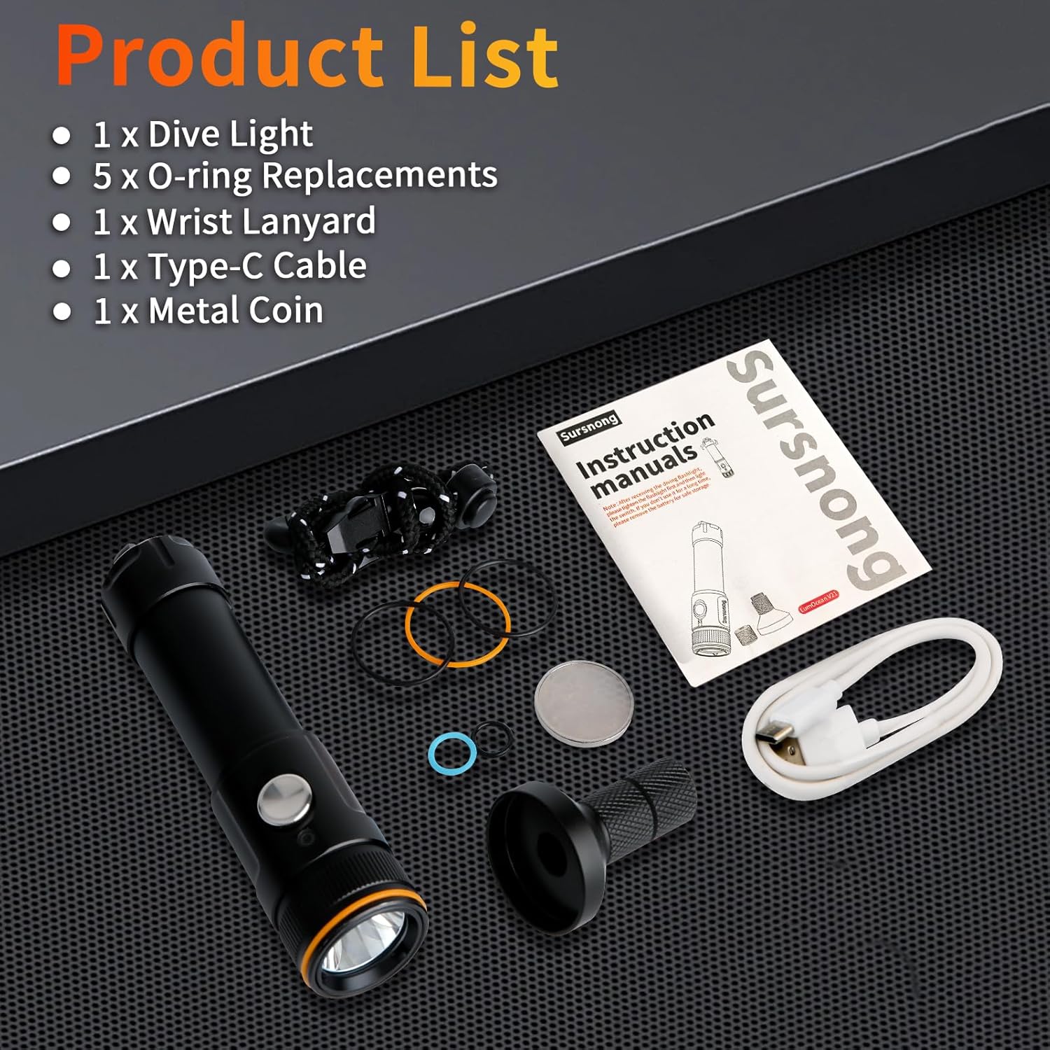 V21 Super Bright 2500 Lumen Dive Light - IP68 Waterproof Underwater Flashlight with 3 Adjustable Beams (Spot/Flood/Wide), for Scuba Diving, Night Diving, Underwater Photography & Macro Video