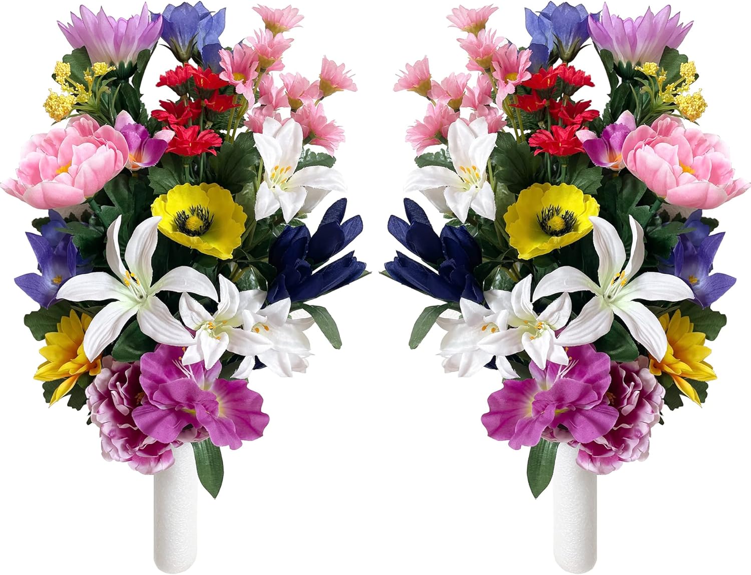 高級品市場 造花 お供花 仏花 お供え花 仏壇花 お仏壇用にアレンジ花 1本花器付き 全長約47cmk 12 Fucoa Cl