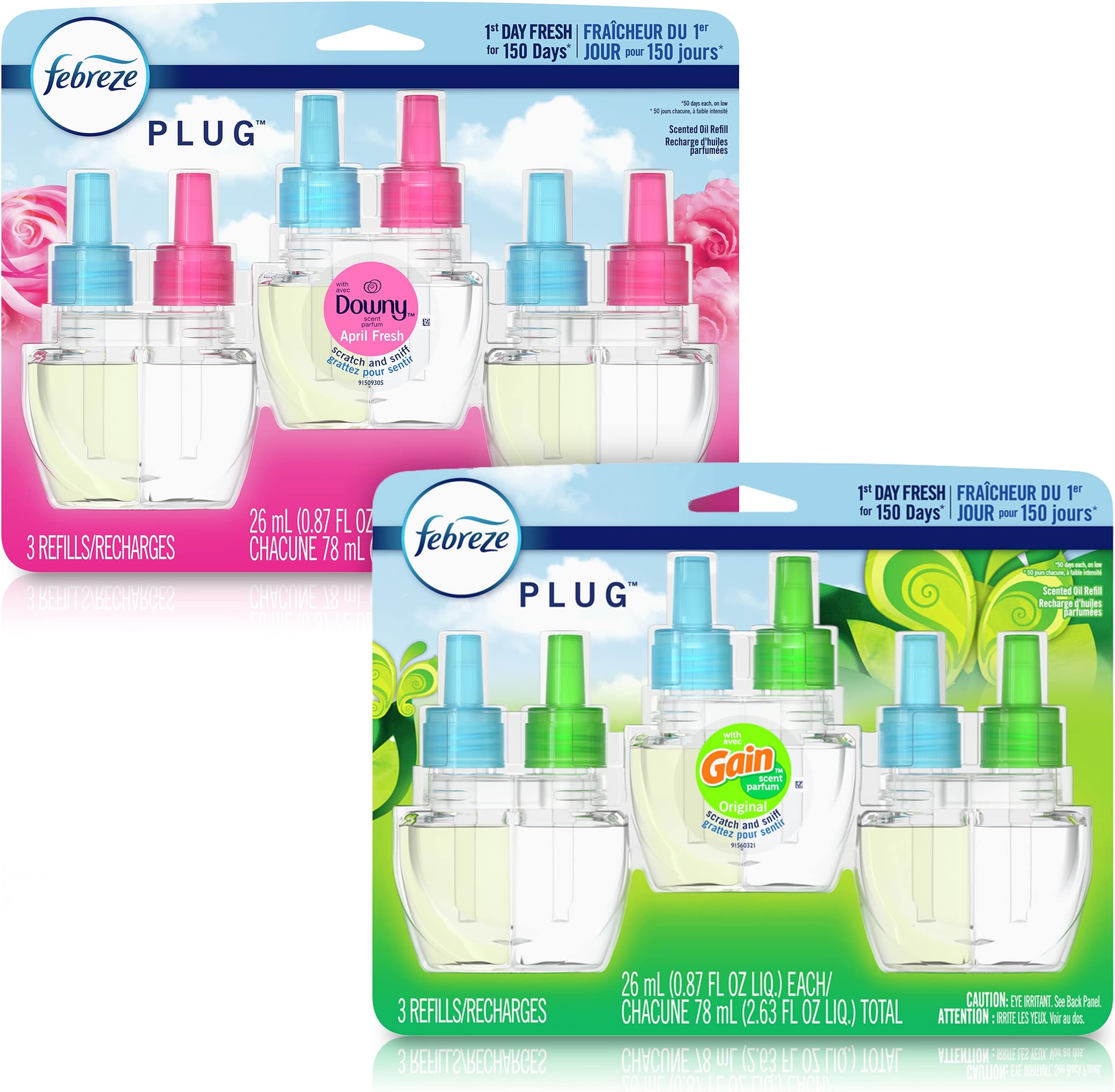 Febreze Plug in Air Fresheners, Downy April Fresh & Gain