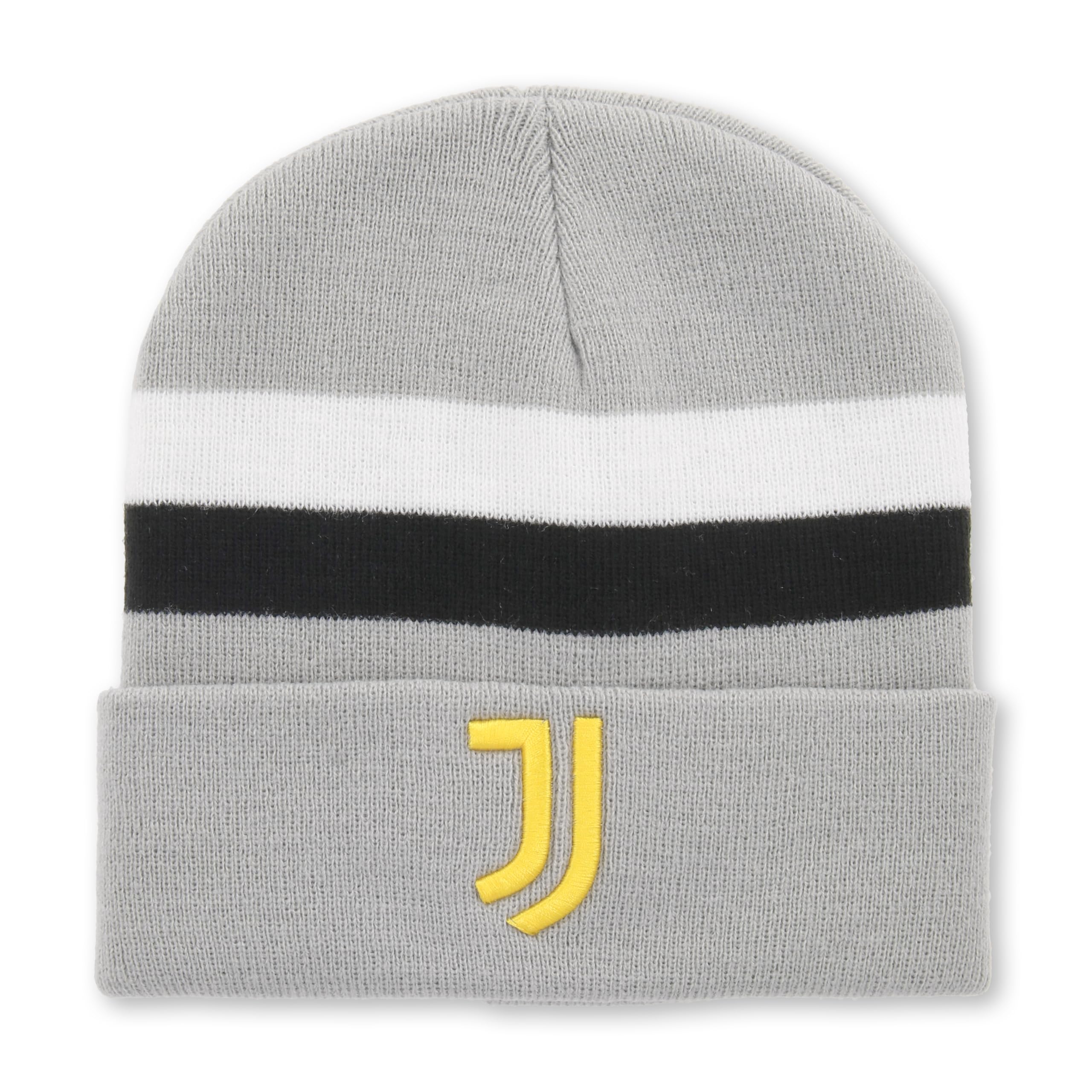 Juventus Official Logo Winter Beanie Hat Grey