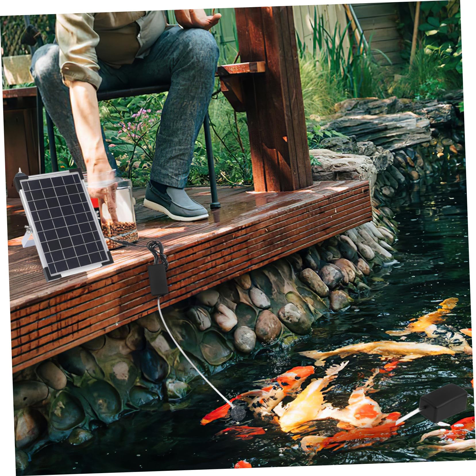 ibasenice Bomba De Oxígeno Solar para Estanque Accesorio para Pecera Oxigenador para Bomba De Aire y Oxígeno Jardín