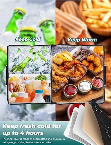 Miniatura 3 de YOHOOLYO Organizador de maletero de automóvil, bolsa enfriadora, plegable, aislada, para SUV con tapa de múltiples compartimentos