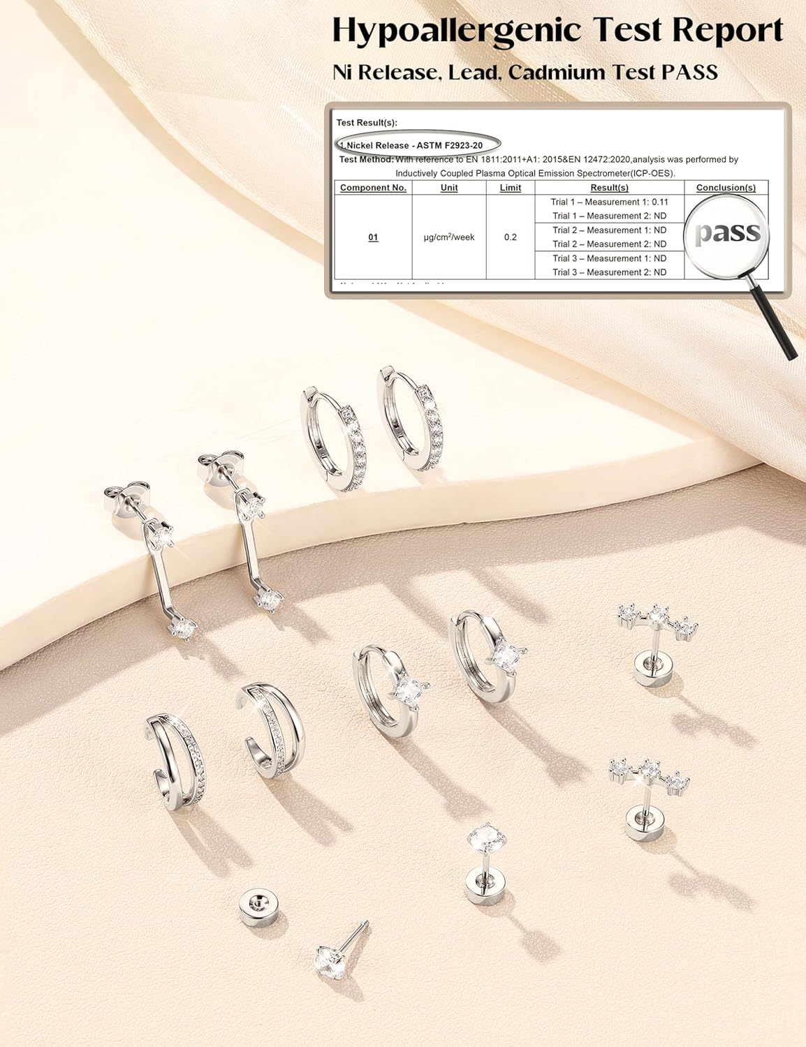 MILACOLATO 6 Pairs Silver Earrings Stacks for Women Trendy Dainty 14K Gold Plated Small Stud Huggie Hoop Earring Sets for Multiple Piercing Hypoallergenic Flat Back Cartilage Earrings for Sensitive Ears - Image 5