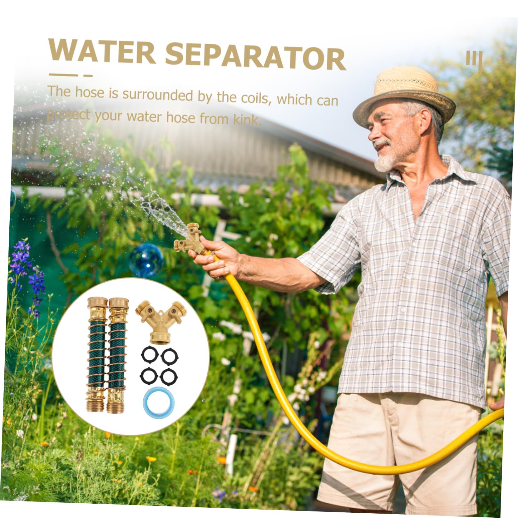 POPETPOP 1Juego Divisor de Mangueras de Jardín Vías con Conector de Manguera Adaptador de Grifo para Conexiones de Agua sin Fugas Protección contra Kinks Instalación Rápida y Accesorio