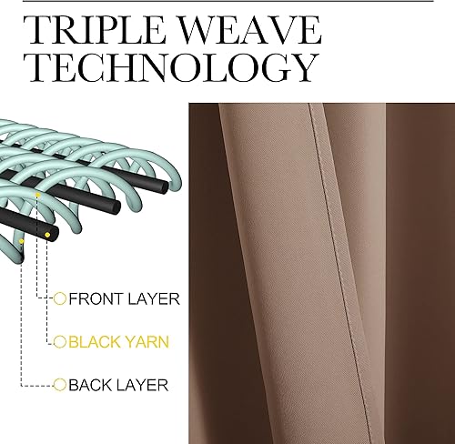 Miniatura 5 de Nicetown - Cortinas opacas para cubrir puertas, Poliéster & Mezcla de poliéster, Capuccino