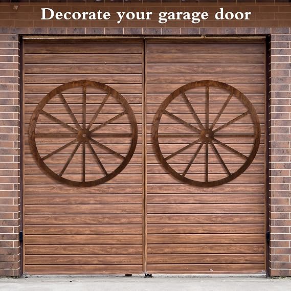 DaisyInner Wood Wagon Wheel Rustic Western Wall Decor, 30 Inch, Brown