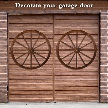 DaisyInner Wood Wagon Wheel Rustic Western Wall Decor, 30 Inch, Brown