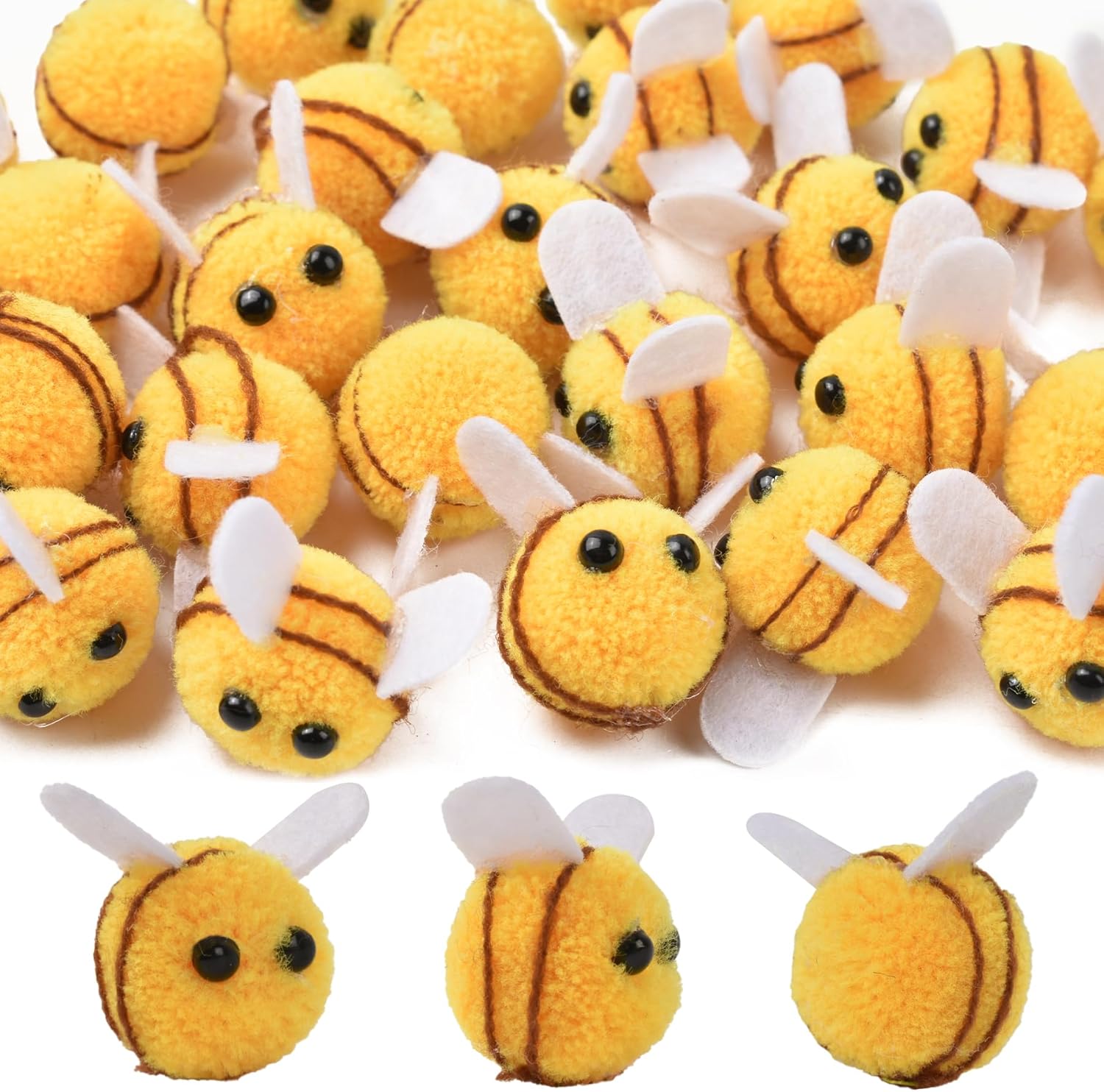 Redvigh Felt Bees Bulk 30PCS, Wool Felt Bee Craft Cute Plush Bee for Crafts DIY Costume Accessories for Jewelry Hat
