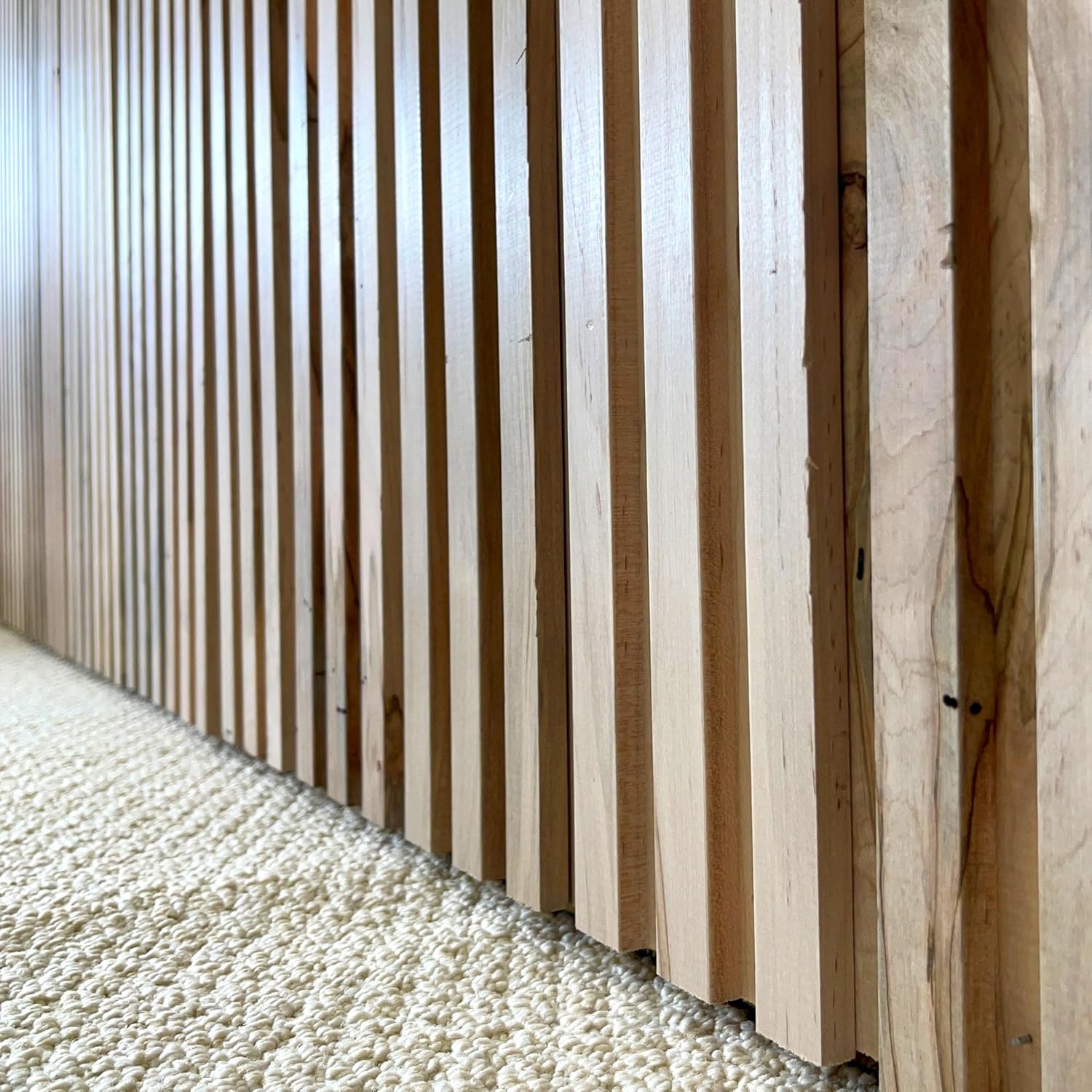 4-Pack Real Wood Slat Wall Panels, 3/4" x 5-1/2" x 72", Solid American Hardwood, The Millwork Outlet (Ambrosia Maple, 72")