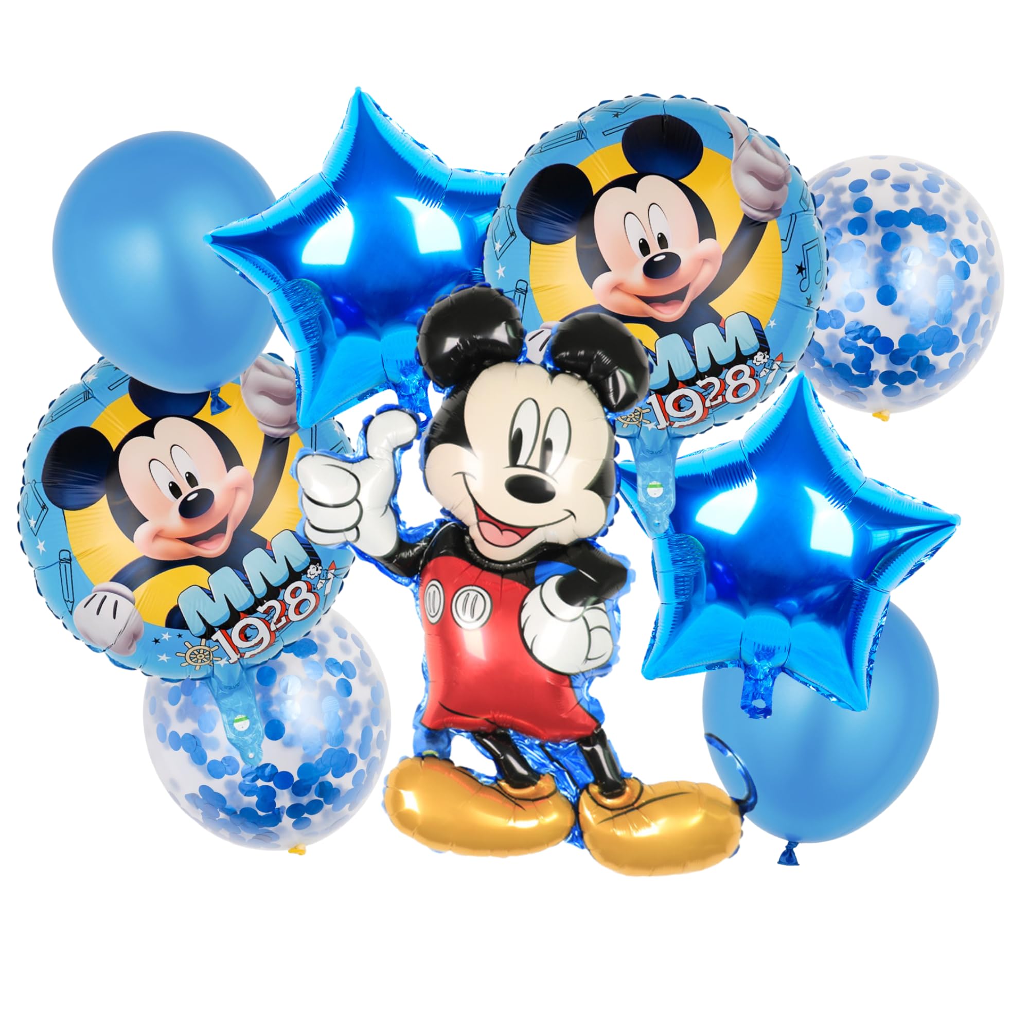 Mickey Mouse Baby Kids Balloons - Set Of 9 Blue Mouse Themed Party Balloon Decorations For A Mickey Themed Birthday Globos Fiesta Decoracion Centerpiece