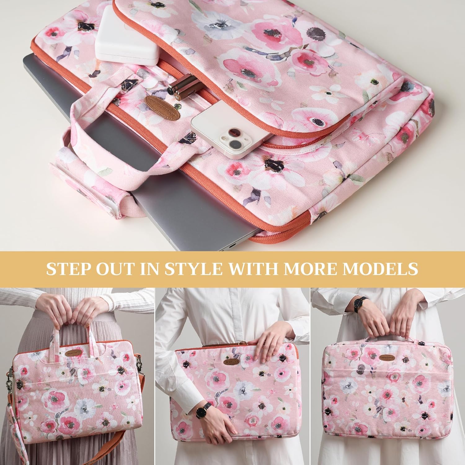 Maison d'Hermine Laptop bag with front pocket Stain and water repellent Cotton canvas