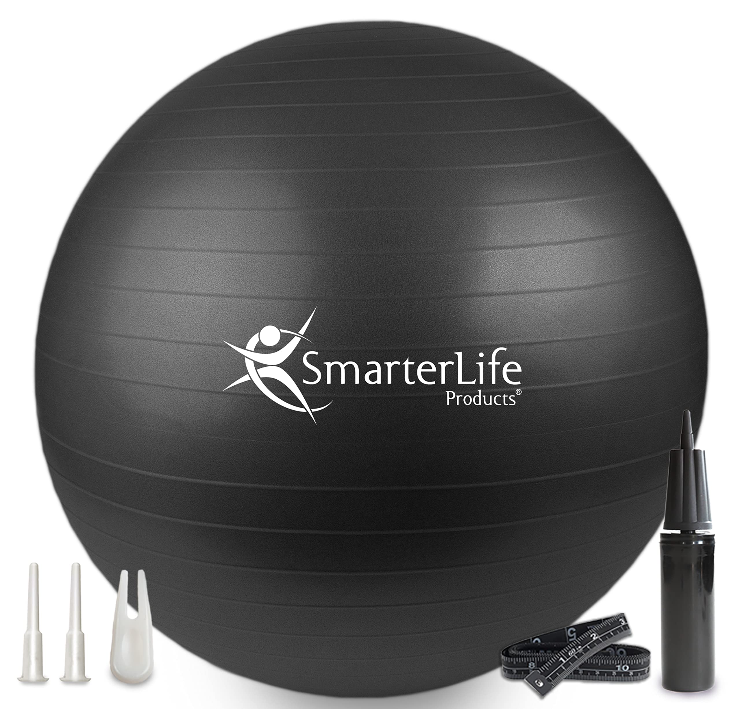 SmarterLife Exercise Ball Yoga Ball for Fitness, Balance, Stability, or Pregnancy, Gym Ball for Core Workout, Physical Therapy, Yoga Ball Chair for Office, Anti-Slip Anti-Burst