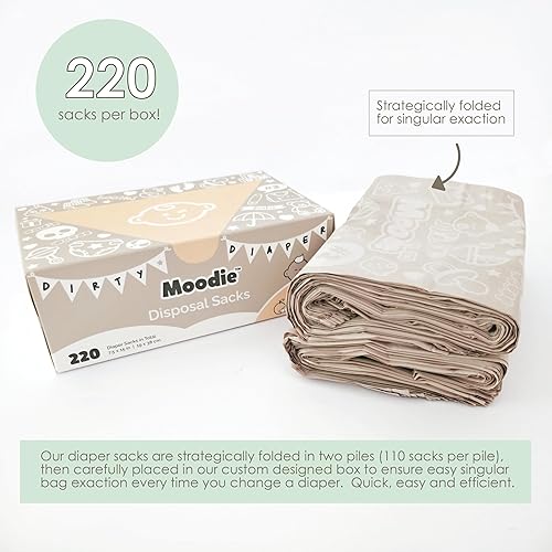 Miniatura 7 de Nuevos sacos de pañales desechables para bebé (220 bolsas en total) 7.5 x 15 pulgadas  Bolsas de pañales desechables fáciles de atar con aroma