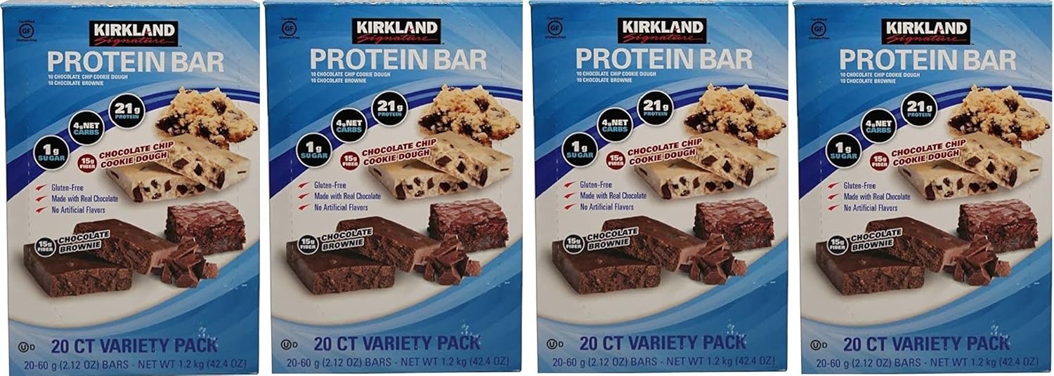 Kirkland Signature Protein Bar Energy Variety Pack, 20 Count (4 Pack)