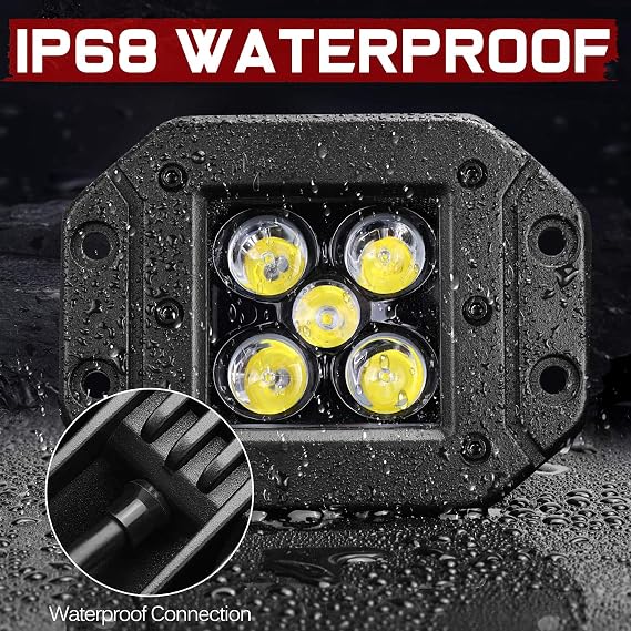 Flush Mount LED Pods, Lumimotor 2Pcs 5 Inch CREE LED Bumper Lights Flush Mount Off Road Fog Lights for Truck SUV ATV UTV Boat 4x4