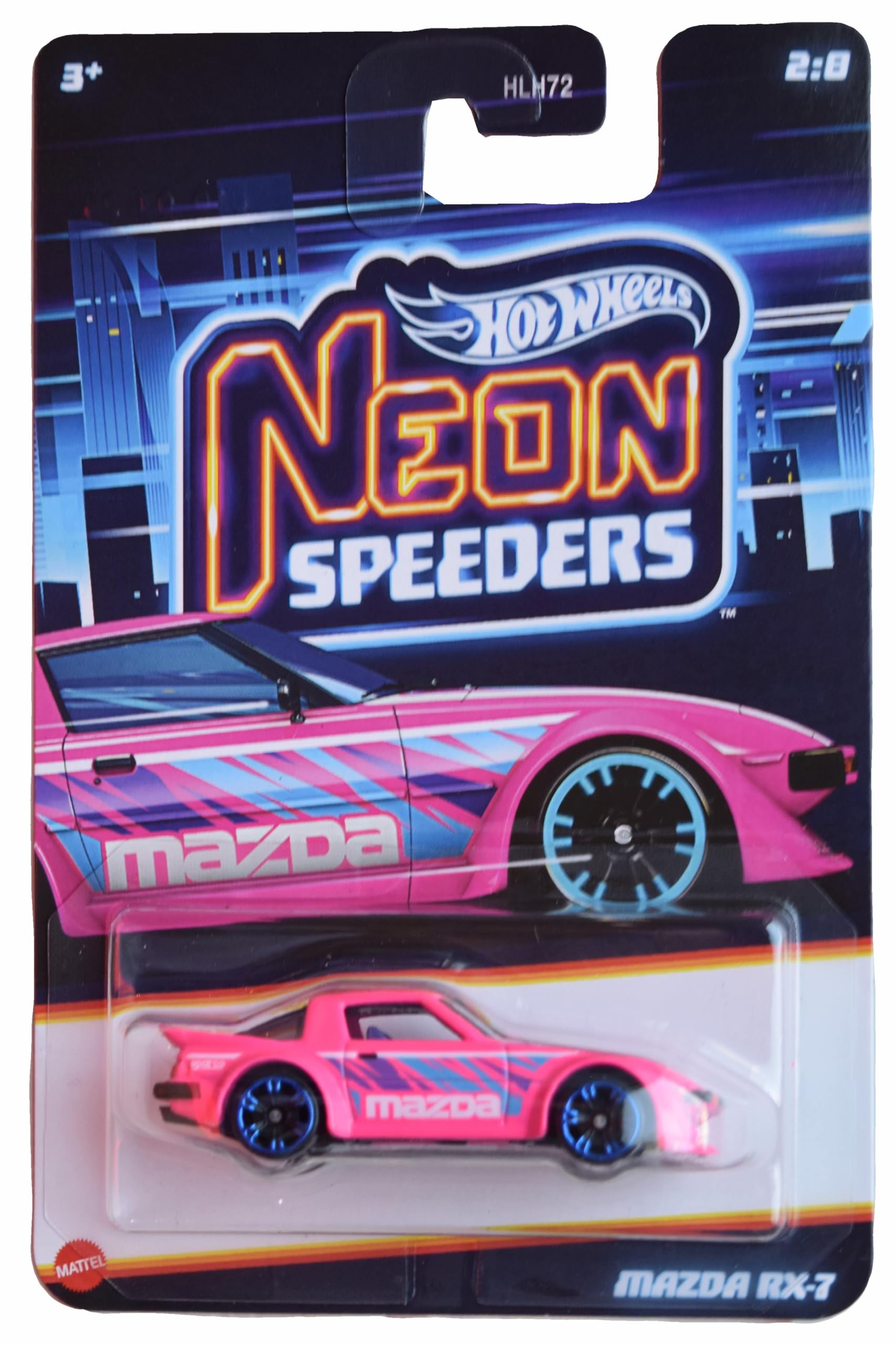 Amazon.com: Hot Wheels Mazda RX-7, Neon Speeders 2/8 [Pink] : Toys