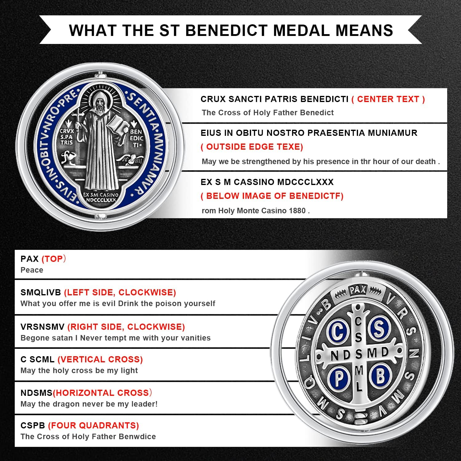925 Sterling Silver Patron Saint Medals Amulet Protection Pandent Necklace Cross Faith Jewelry for Men(2.5mm 22"+2" Rolo Chain) - Image 4