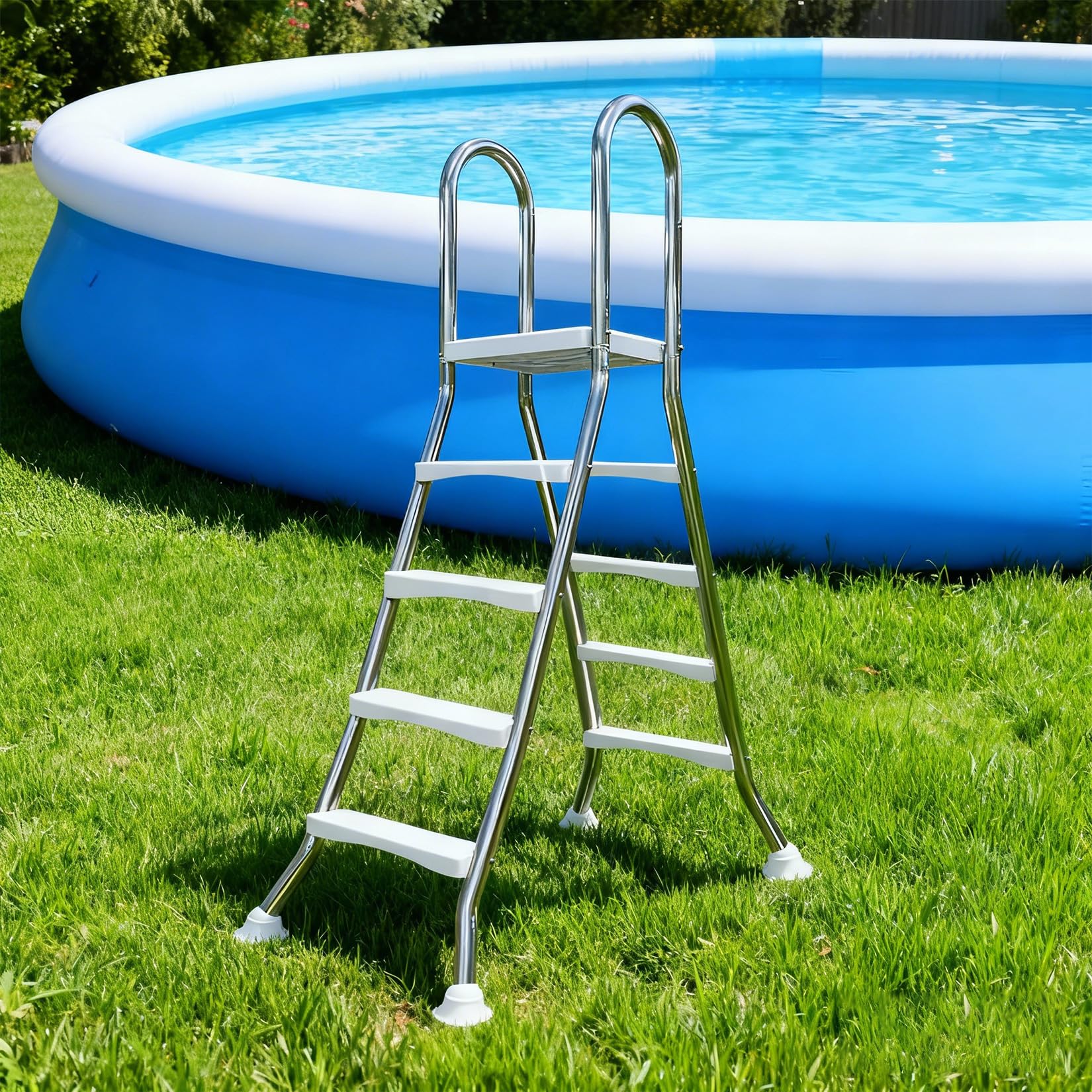 Échelle de piscine en acier inoxydable BOTOWI haute résistance 550 lbs