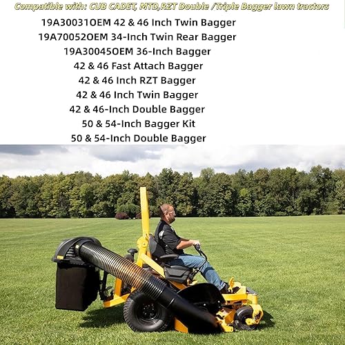 Miniatura 6 de 764-05082 76405082 Bagger Flex Manguera Reemplazar para MTD CUB CADET RZT 36" 42" 46" 50" 54" posterior Fast Double Bagger
