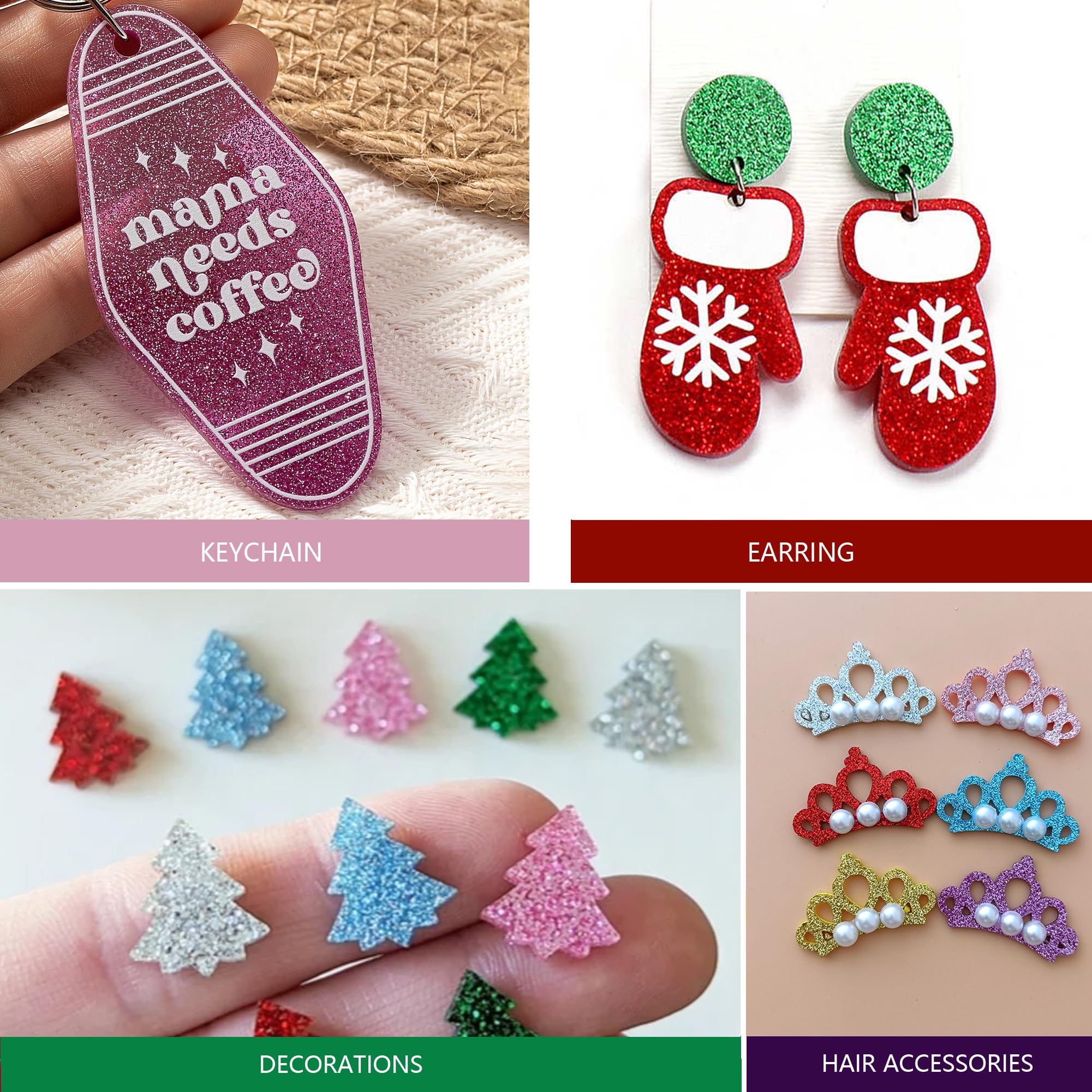 XLNT TECH Glitter Acrylic Sheets 1/8