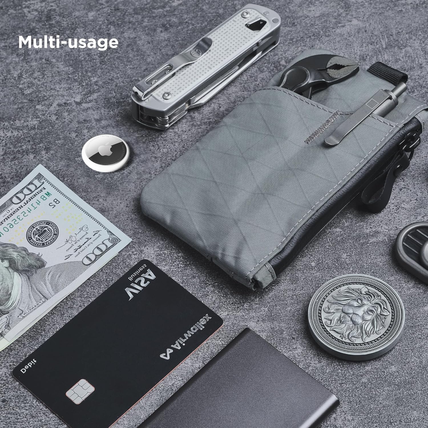 ALPAKA Zip Pouch Pro - Minimalist Zipper Wallet - with RFID Blocking ID Card Holder Wallet with Zipper for Men with Multi-tool Slot - Image 5