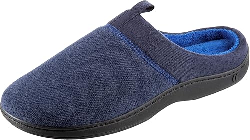 Pantufla Isotoner con talón abierto, con espuma viscoelástica, suela interior y exterior, para hombre
