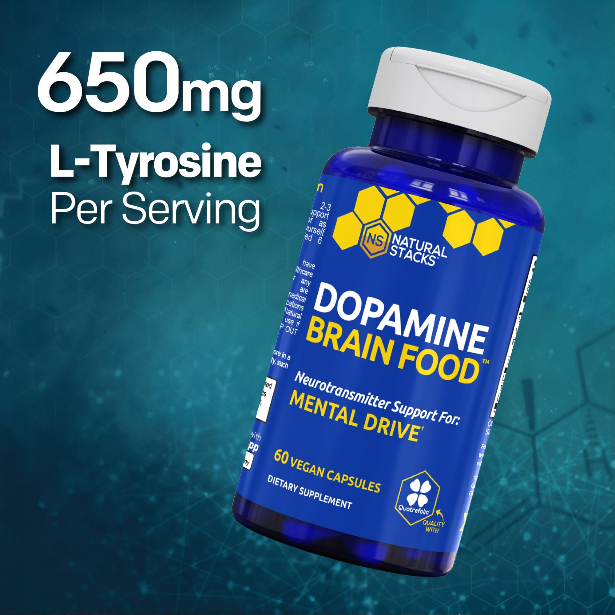 Dopamine Brain Food, Focus & Mental Drive Support w/ L-Tyrosine, 120 Count — Amazon image 4