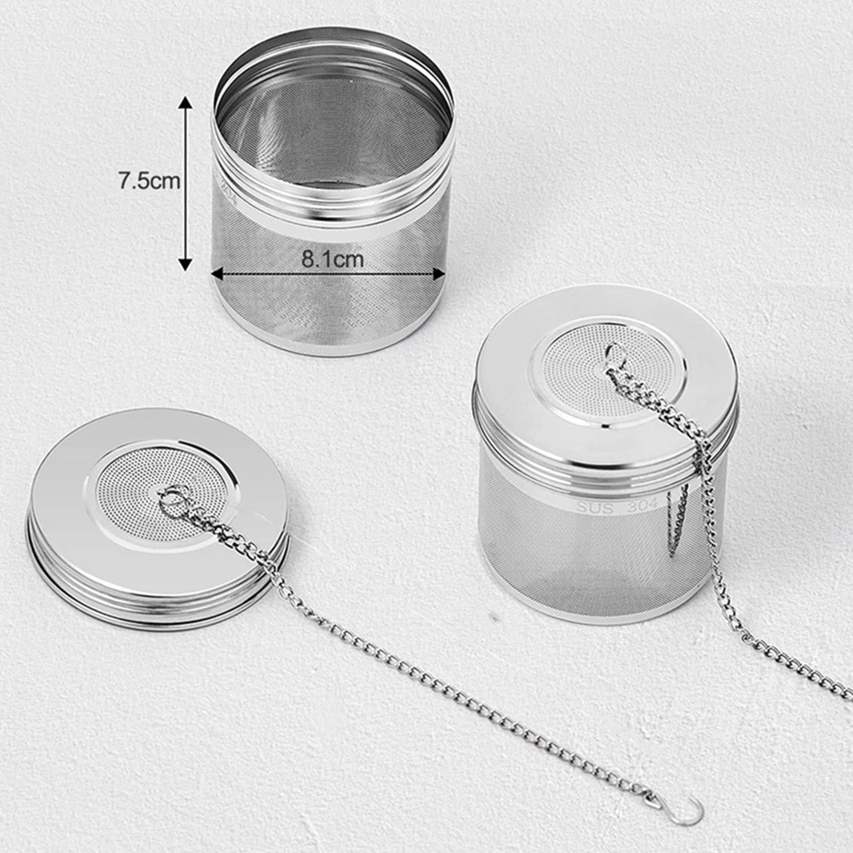 Grand Infuseur à Boules à Thé 6 Pièces pour Thé en Vrac et Infuseur à Épices pour la Cuisson, Couvercle Fileté, Passoire à Thé à Extra Fines