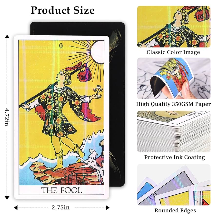 Tarot Cards With Guide Book U2013 Classic 78-Card Oracle Deck U2013 Set Suitable For Beginners Or Enthusiasts By Trademark Games