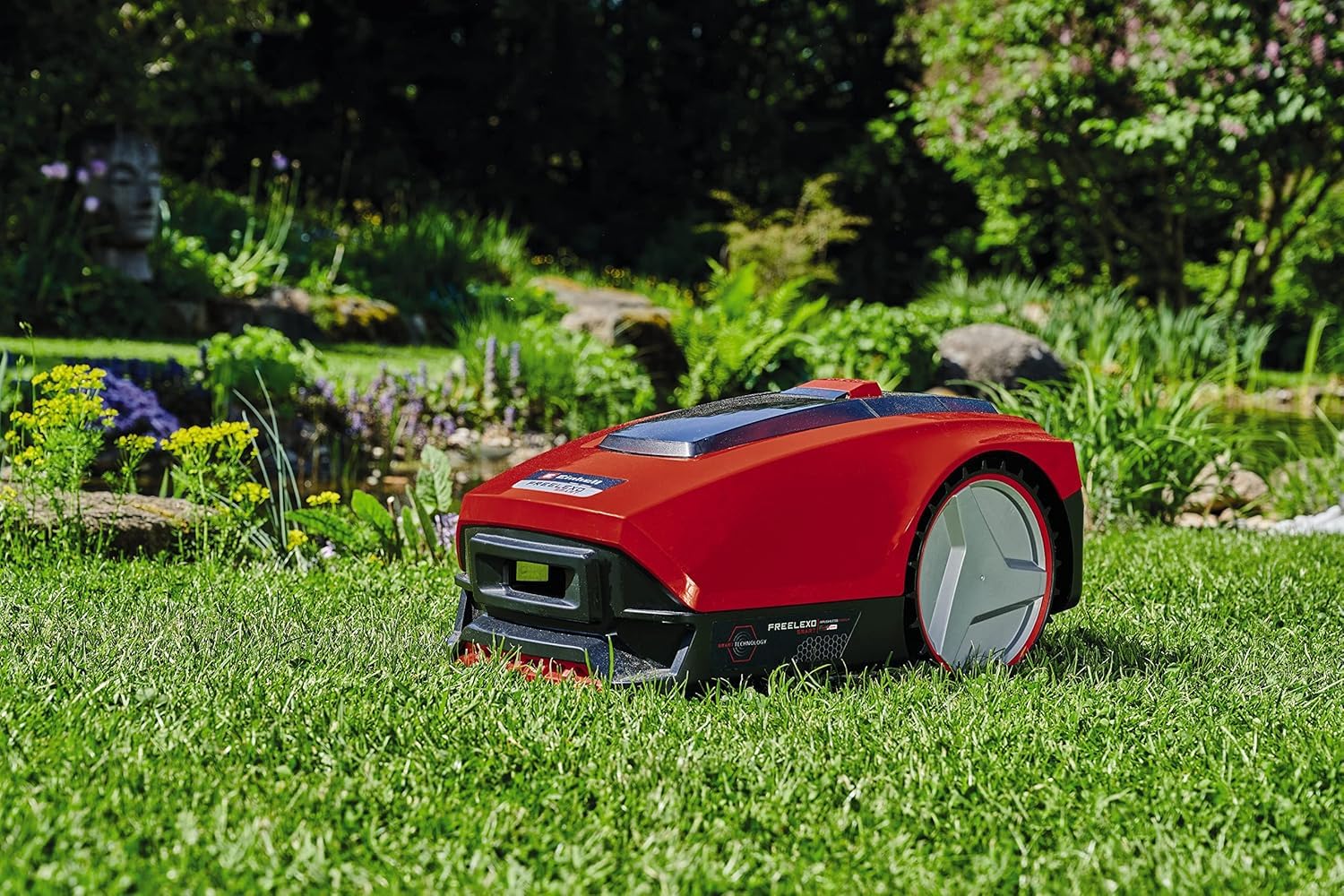 Einhell Robot cortacésped FREELEXO Smart 750 LCD+ Power X-Change (Puesta en Red Inteligente, cálculo de Tiempo de siega dependiente del Tiempo, 750 m², Modo de Segunda área, Incl. Kit instalación)