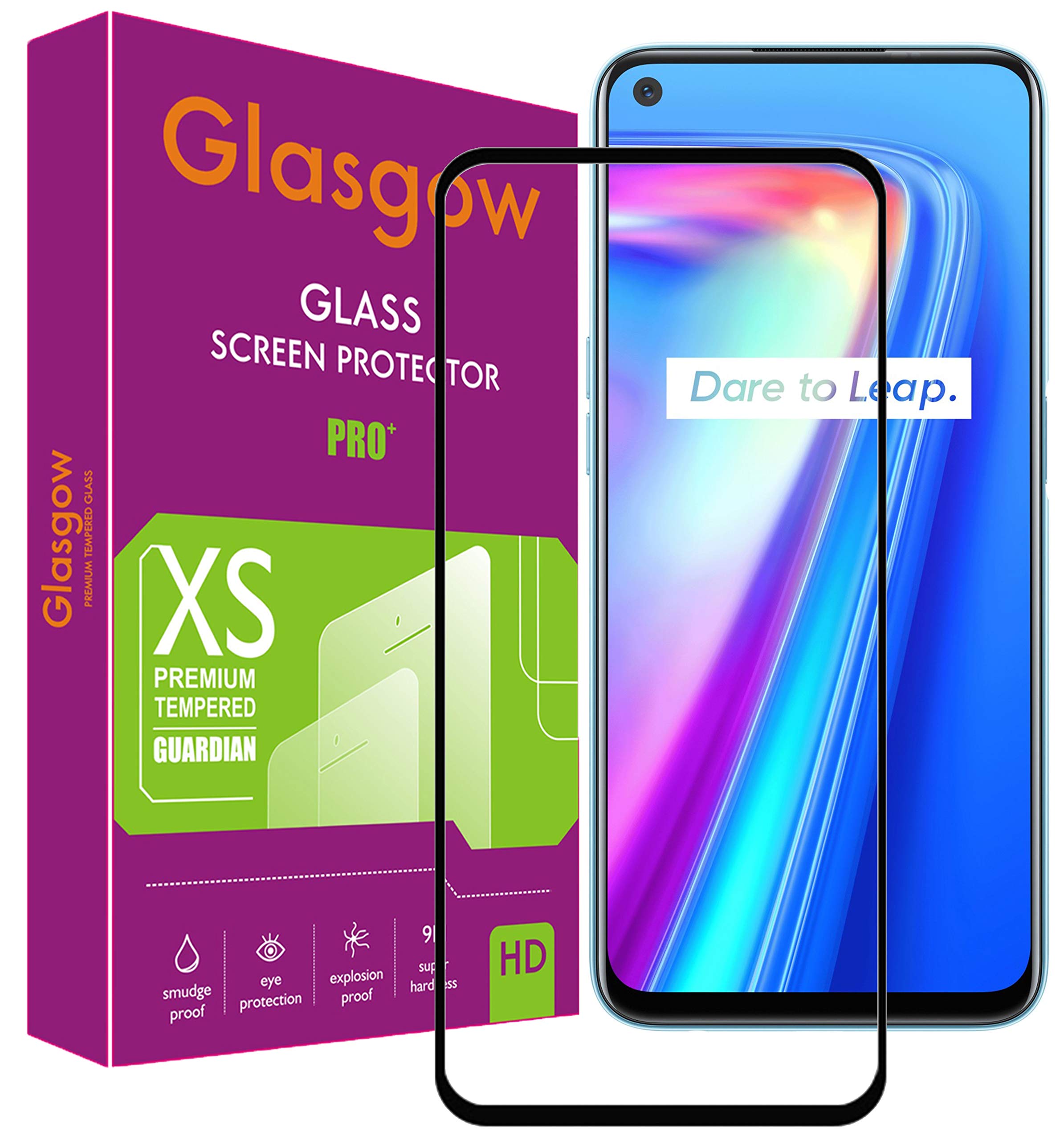 Glasgow 9H+ High Definition [HD] Tempered Glass for Realme 9 5G SE (Speed Edition) Screen Protection Premium Product [Curved Edges] [Gorilla] - Black (B09VFF5ML5) Amazon Price History, Amazon Price Tracker