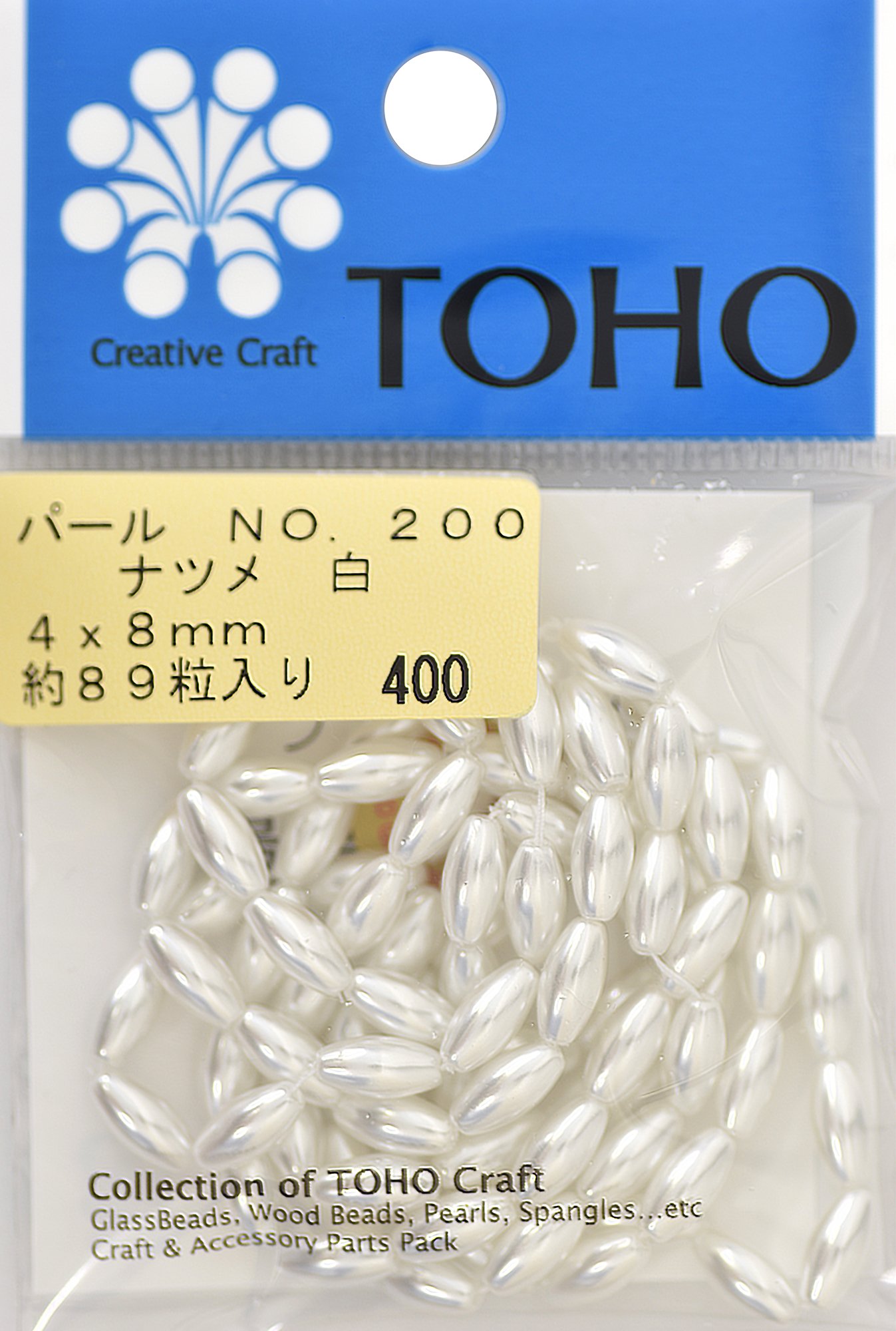 TOHO ナツメパール 約4×8mm 白 約89ヶ入り No.200