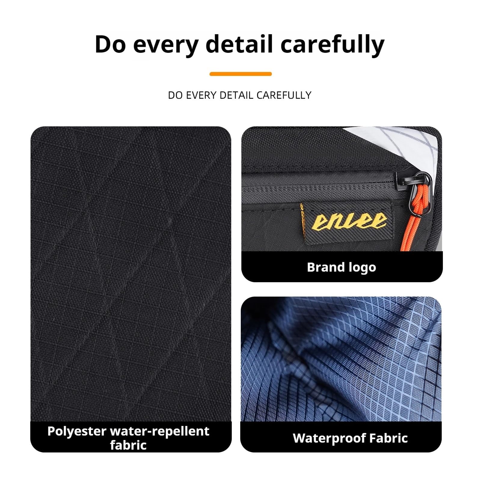 Borsa da telaio triangolare for bicicletta impermeabile da 1 pezzo | Memorizza attrezzi da ciclismo e piccoli oggetti for gli spostamenti(QianXing White)
