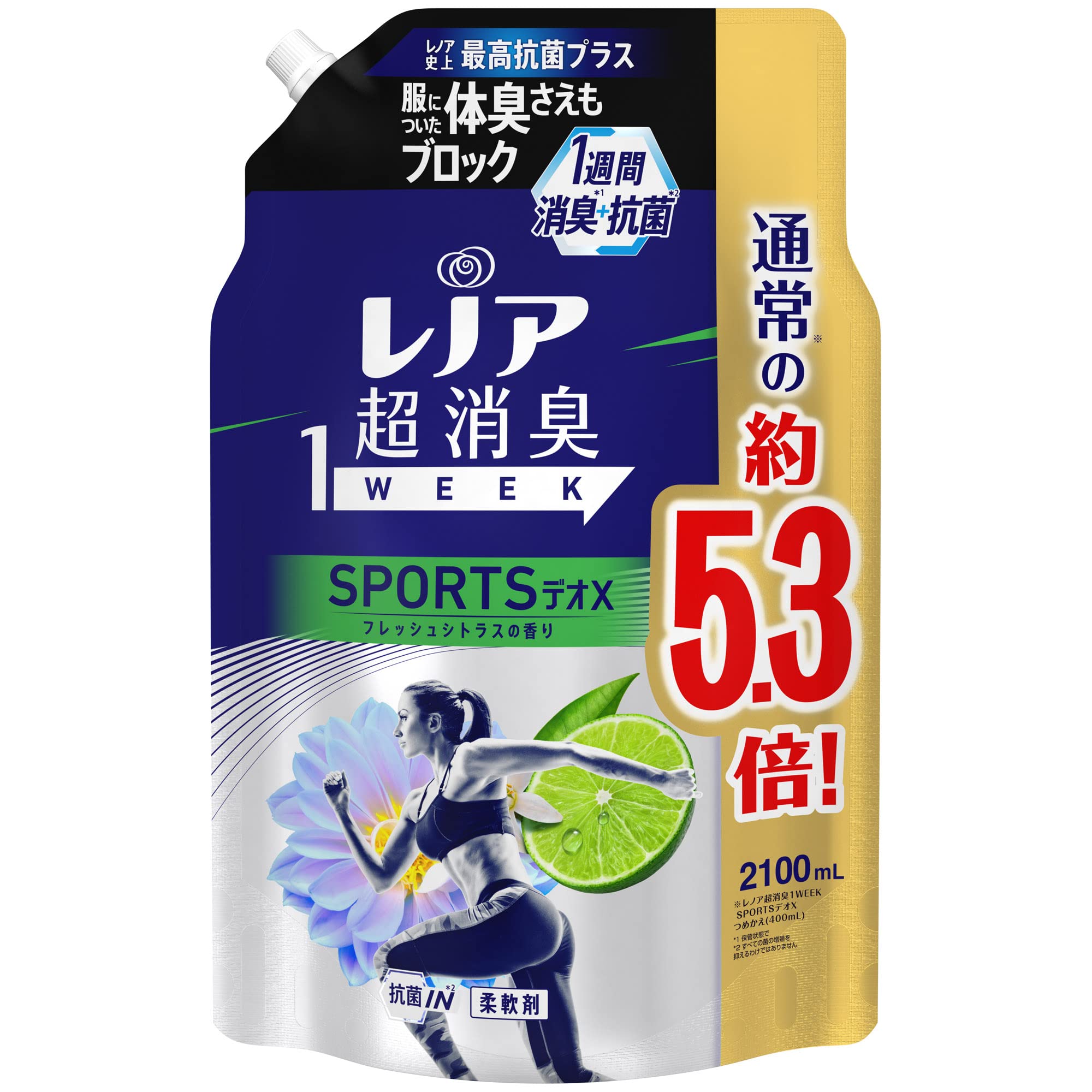 Amazon | [大容量] レノア 超消臭1WEEK 柔軟剤 SPORTSデオX フレッシュ
