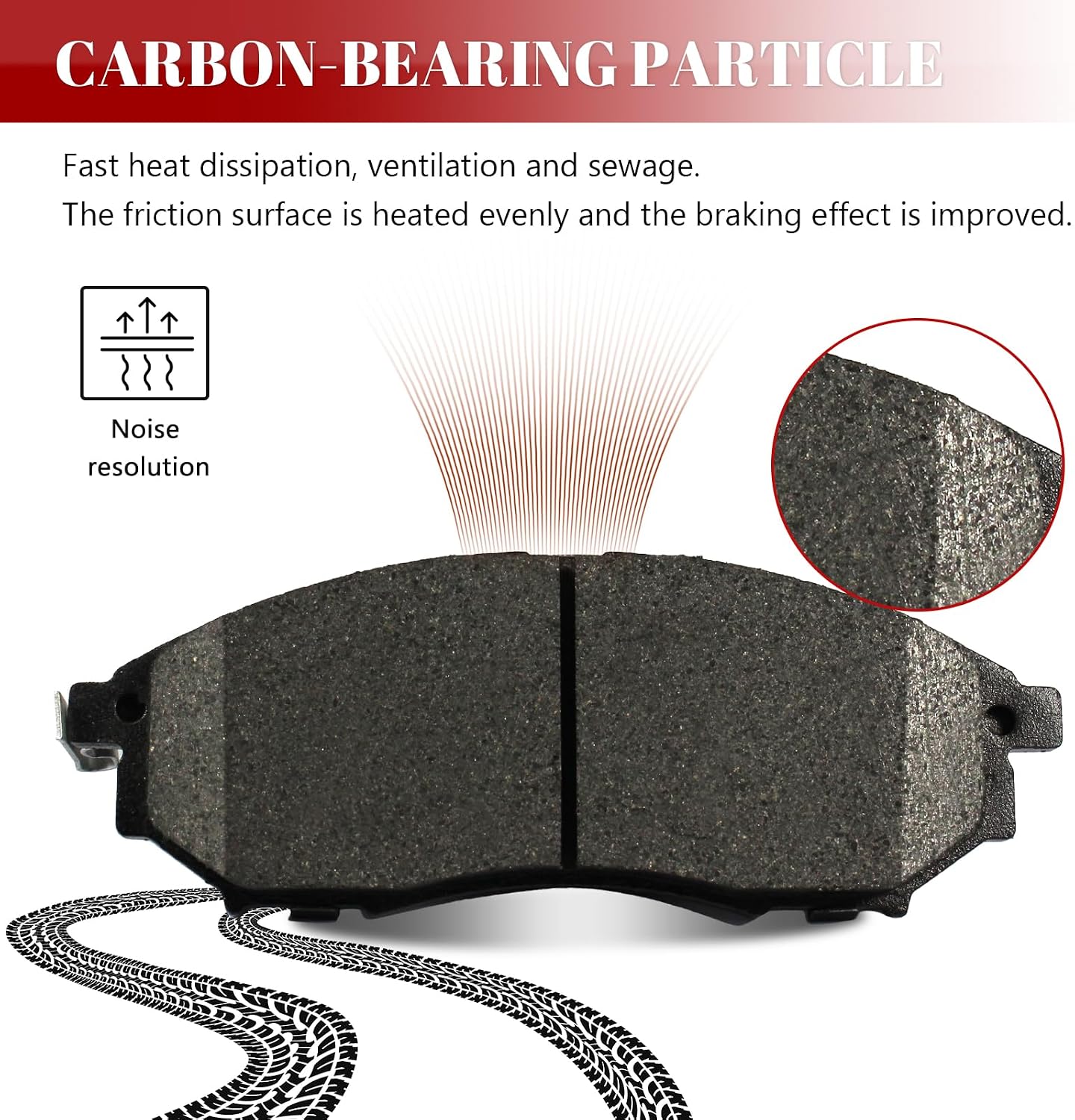 Front and Rear Ceramic Disc Brake Pads Set Replacement for Nissan Murano 2011 2012 2013 2014