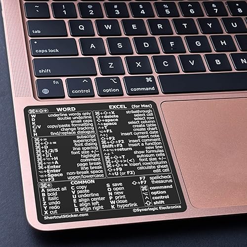 Miniatura 7 de SYNERLOGIC WordExcel (para Mac) Adhesivo de acceso directo de teclado laminado sin residuos de vinilo transparente (transparenteblanco, paquete de