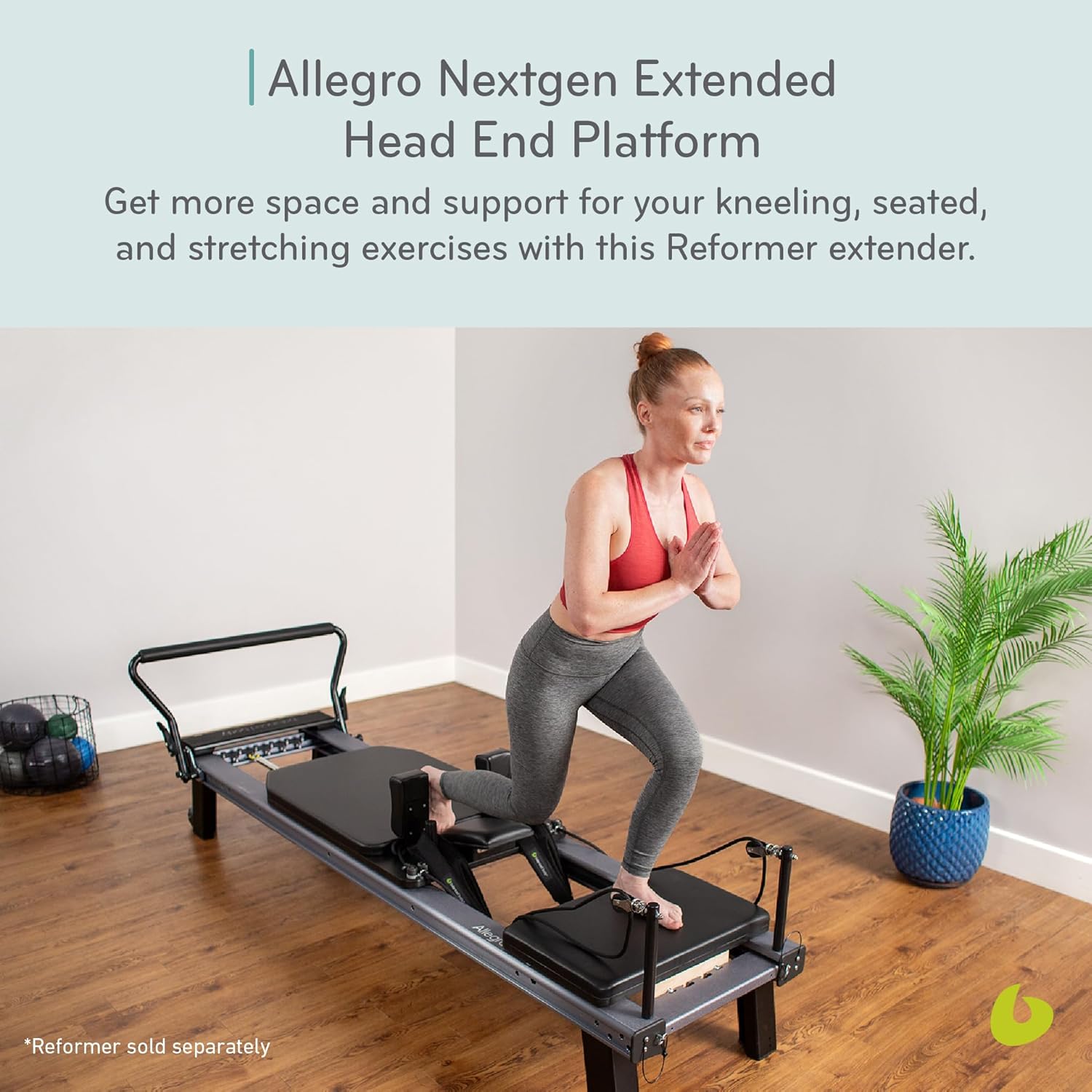 Balanced Body Allegro Nextgen Extended Head End Platform, Pilates Machine Accessory for Stretching