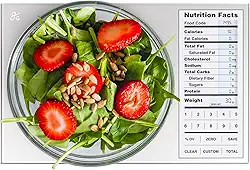 Greater Goods Balança de alimentos com calculadora nutricional, balança de calorias não conectada para preparação de refeições, perda de peso, 2000 códigos de alimentos pré-carregados, balança de