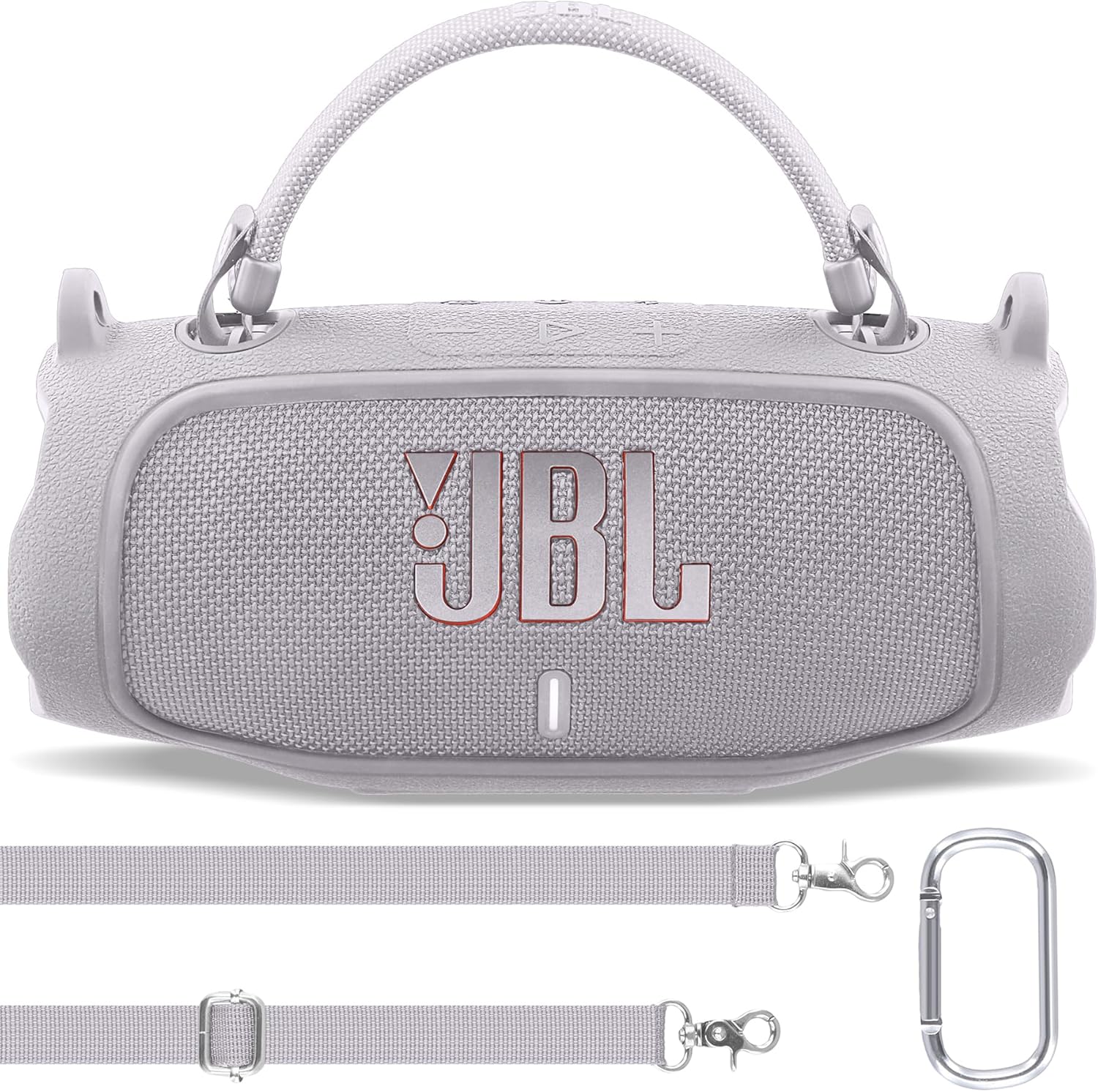 Aenllosi for JBL Charge 6 Wireless Bluetooth Speaker Silicone Cover Case with Adjustable Shoulder Strap,White (Case Only) - Image 9