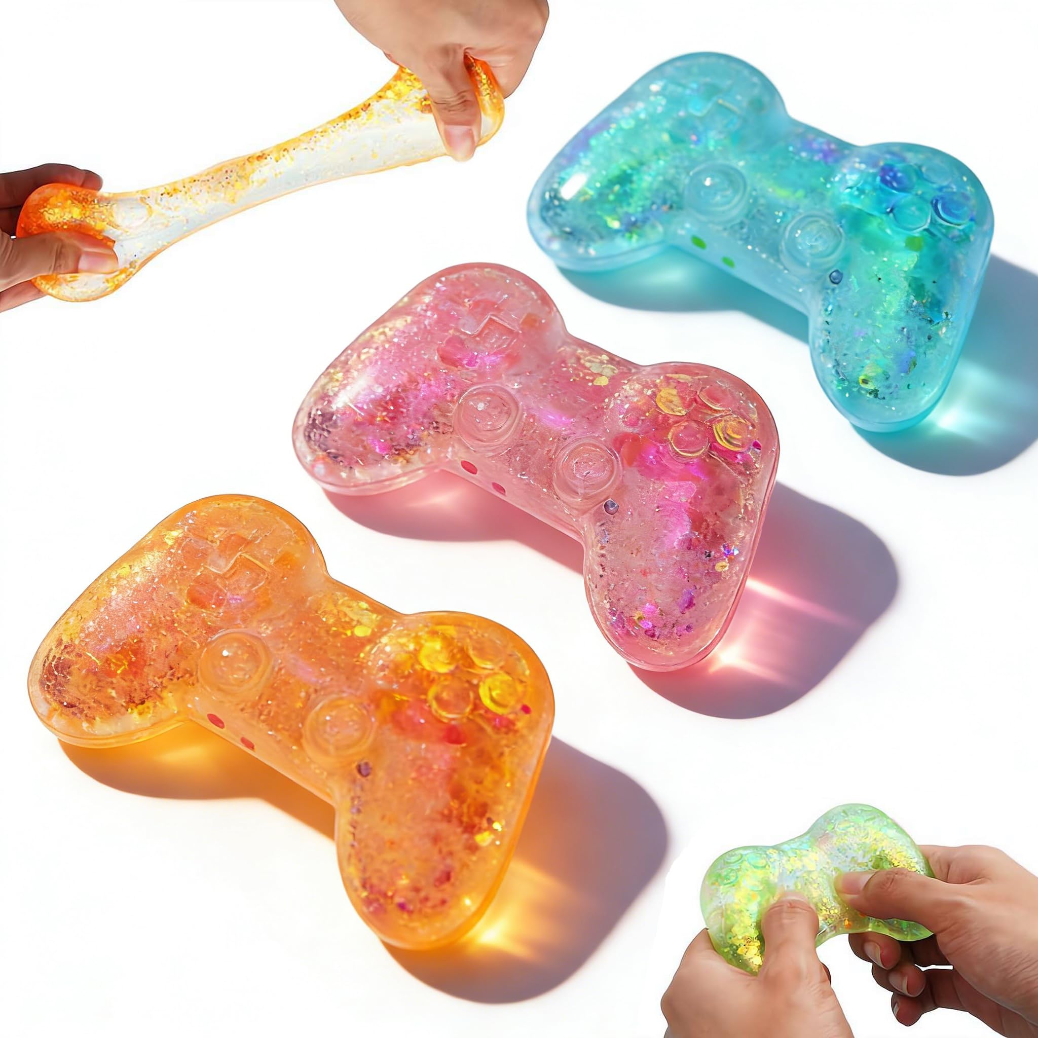 Game Controller Stress Ball, 3 Inch Moldable Squishies Toy, Video Game Fidget with Thick Gel Slow Rise, Sensory Relaxing Stress Reliever for Unwind and Squeezes Fun (1pcs)