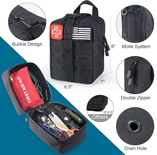 Miniatura 2 de Kit de supervivencia 254 en 1, kit de primeros auxilios para emergencias al aire libre, incluye hacha, pala, linterna, herramientas ideales para