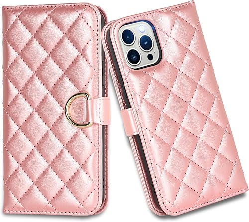 Havaya Funda tipo cartera para iPhone 13 Pro Max para mujer iPhone 13 Pro Max con tarjetero y ranuras para tarjetas de crédito y funda con tapa