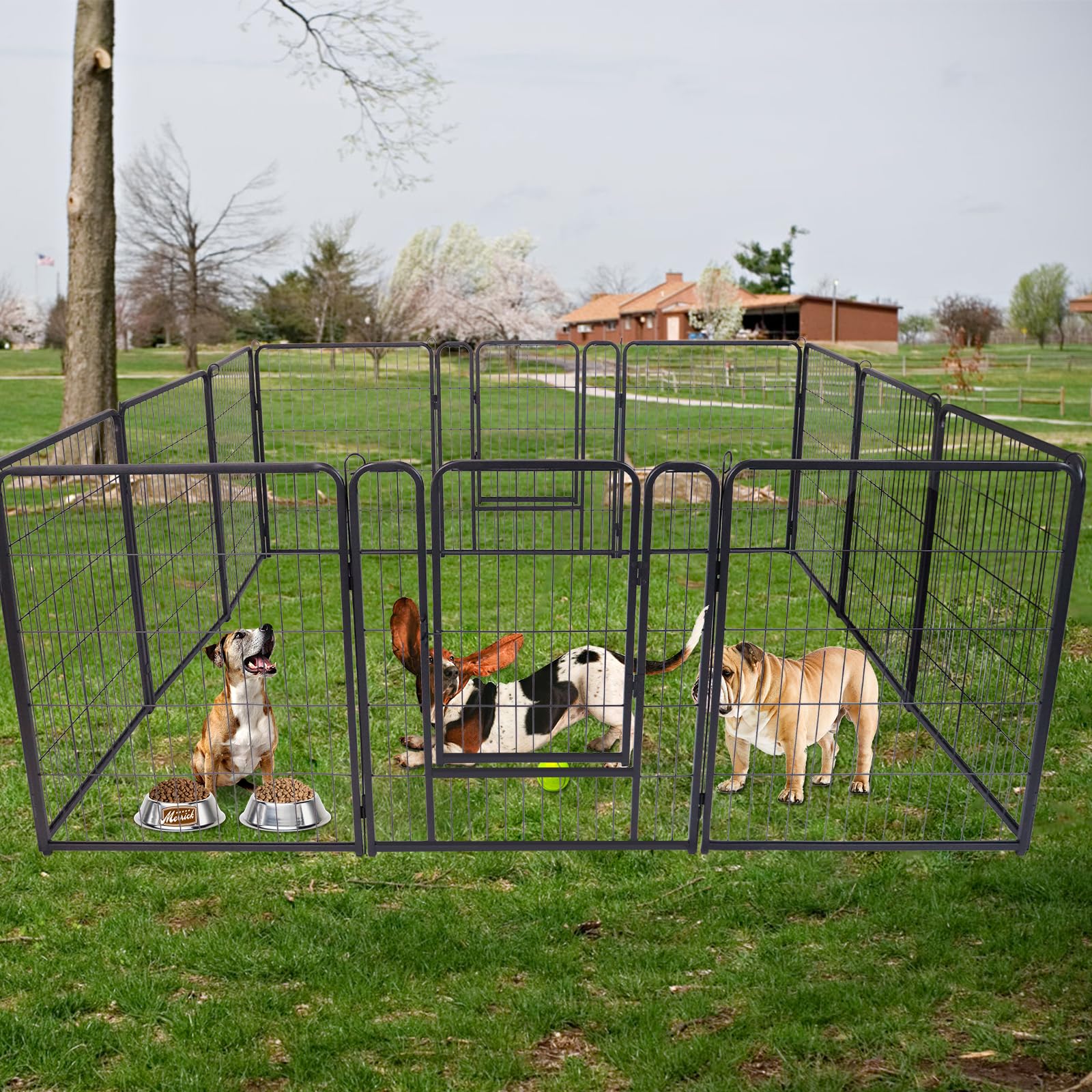 Aufun 12-TLG recinto per cuccioli richiudibile per animali liberi alto 80 cm, chiusura automatica, recinto per cuccioli con porta per cani, conigli, piccoli animali, gatto
