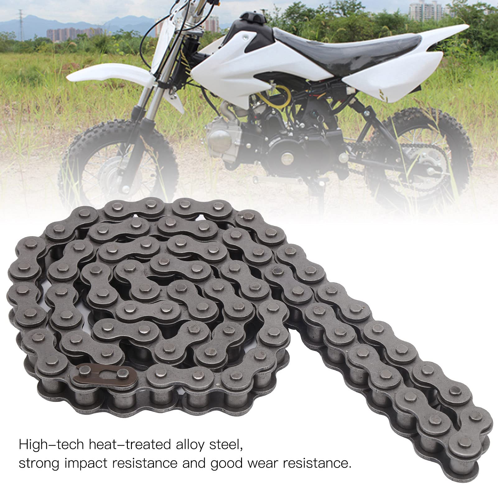 Chaîne Moto 530 Acier Allié Haute Précision - Anti-Corrosion, Résistante Et Facile à Installer Pour Moto, ATV, Quad Et Karting