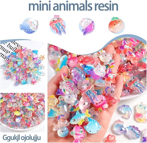50PCS Mini Sea Animals, Mini Resin Animals, Fish Tank Decorations
